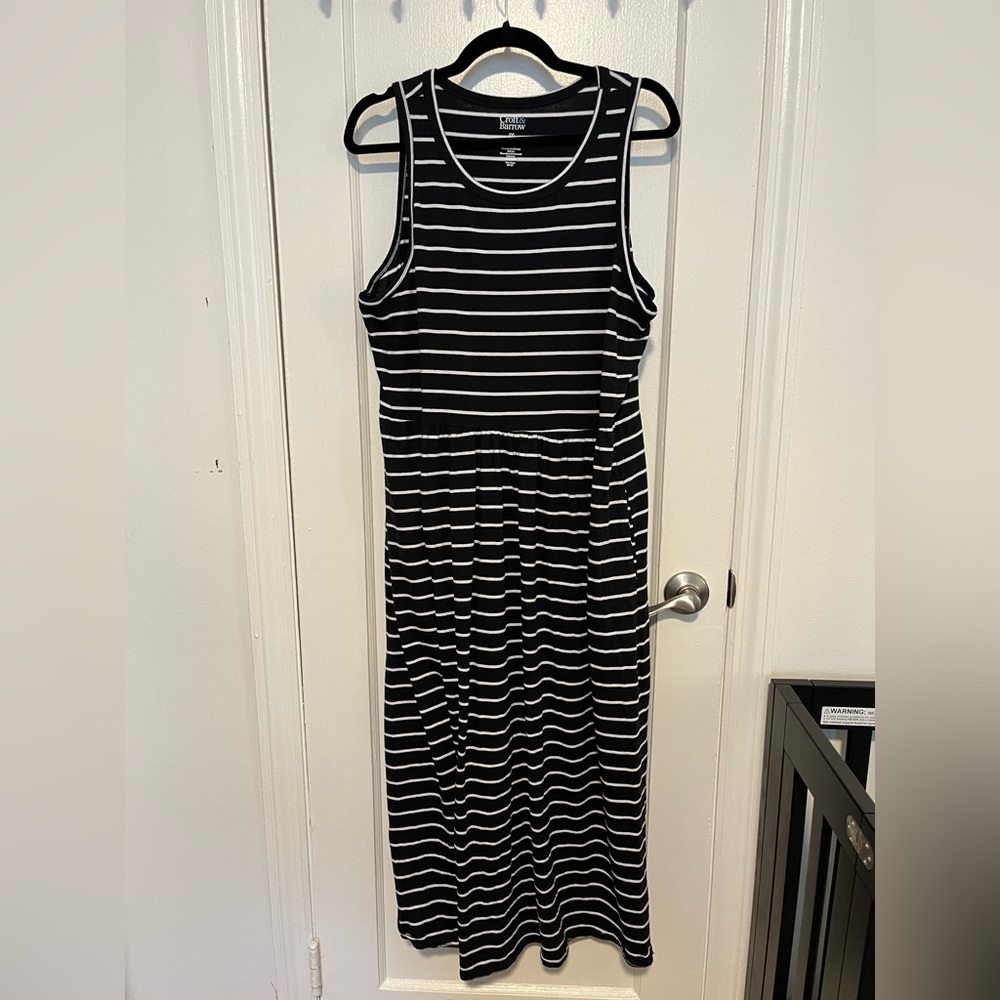 Croft & Barrow Black & White Striped Dress